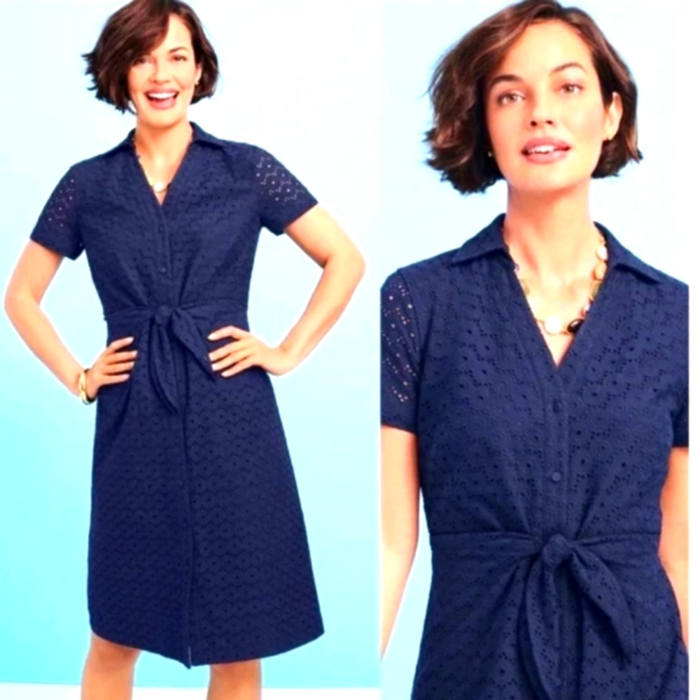 Talbots Navy Blue Midi Dress